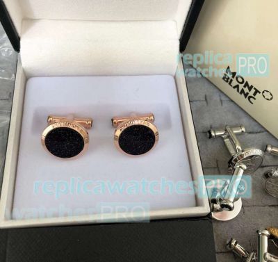 Top Grade Copy Montblanc Contemporary Cufflinks Rose Gold with Astral